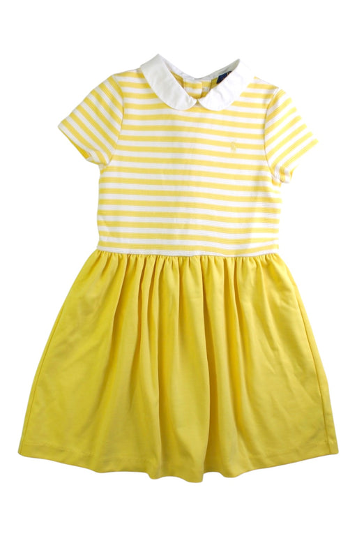 A Yellow Short Sleeve Dresses from Polo Ralph Lauren in size 6T for girl. (Front View)
