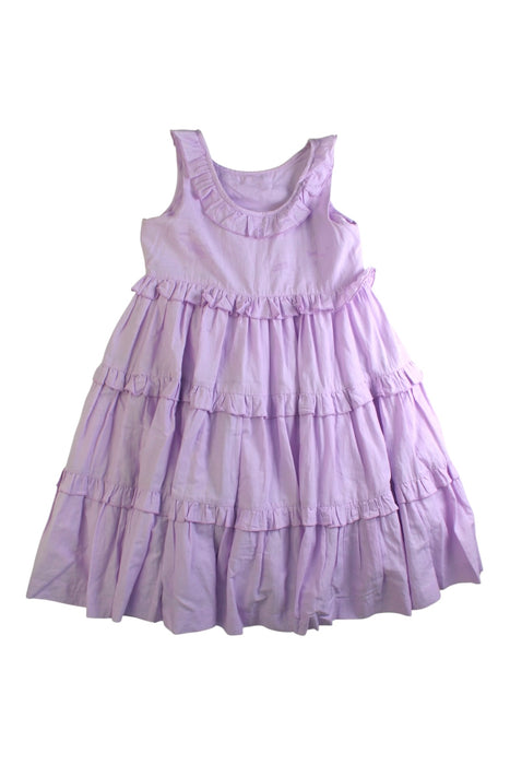 A Purple Sleeveless Dresses from Monnalisa in size 6T for girl. (Back View)