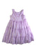 A Purple Sleeveless Dresses from Monnalisa in size 6T for girl. (Back View)