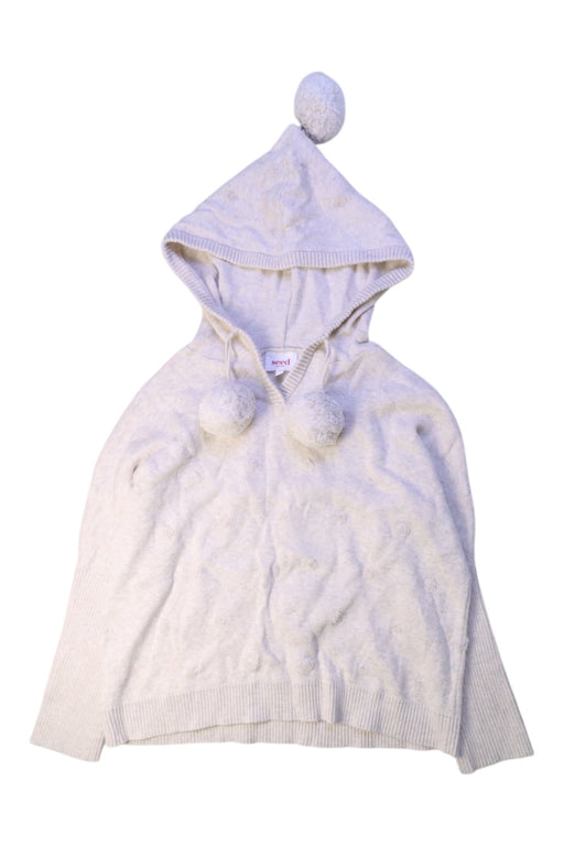 A White Hooded Sweatshirts from Seed in size 8Y for girl. (Front View)