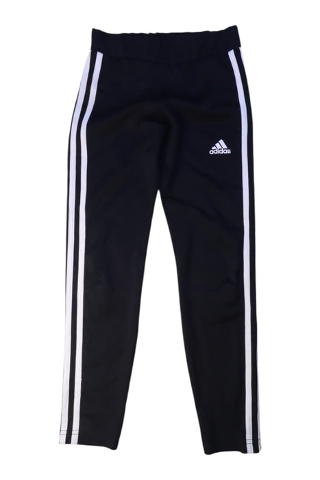 A Black Active Pants from Adidas in size 7Y for boy. (Front View)