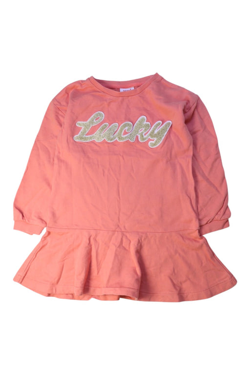 A Pink Long Sleeve Dresses from Seed in size 6T for girl. (Front View)