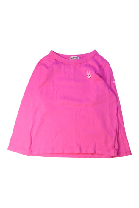 A Pink Long Sleeve Tops from Miki House in size 4T for girl. (Front View)