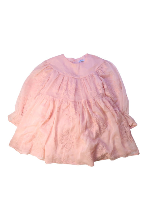 A Peach Long Sleeve Dresses from Mayoral in size 6T for girl. (Front View)