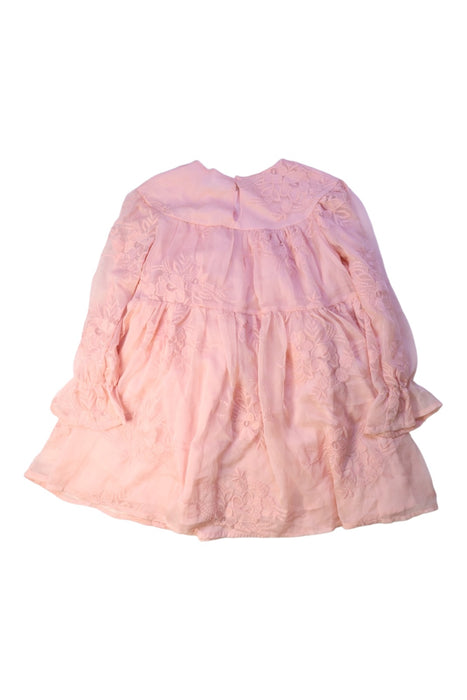 A Peach Long Sleeve Dresses from Mayoral in size 6T for girl. (Back View)