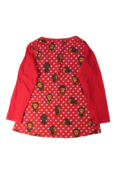 A Red Long Sleeve Tops from Bape by A Bathing Ape in size 4T for girl. (Back View)