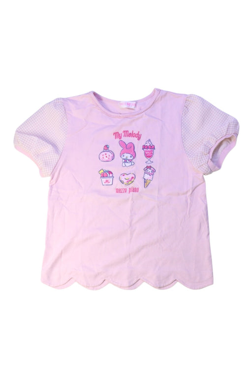 A Pink Short Sleeve Tops from Mezzo Piano in size 7Y for girl. (Front View)
