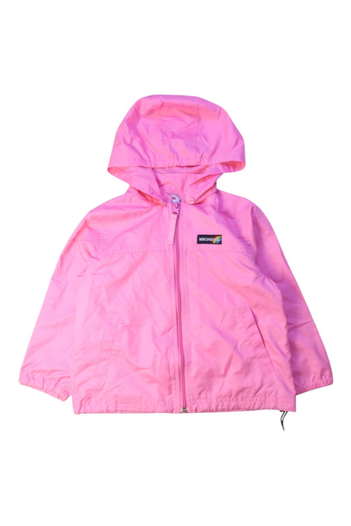 A Pink Lightweight Jackets from Miki House in size 2T for girl. (Front View)