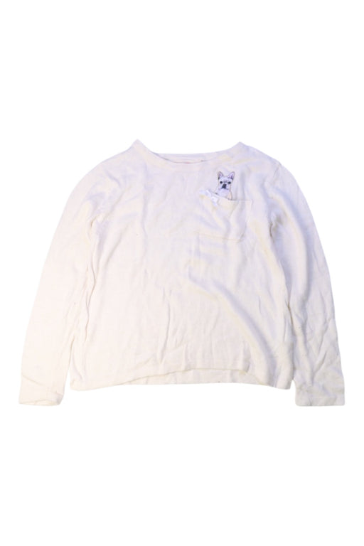 A White Long Sleeve Tops from Momonittu in size 6T for girl. (Front View)