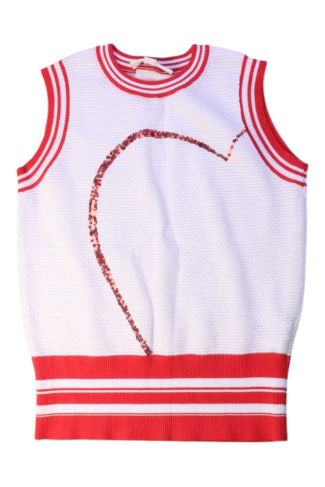 A Red Sleeveless Tops from Bora Aksu in size 7Y for girl. (Front View)