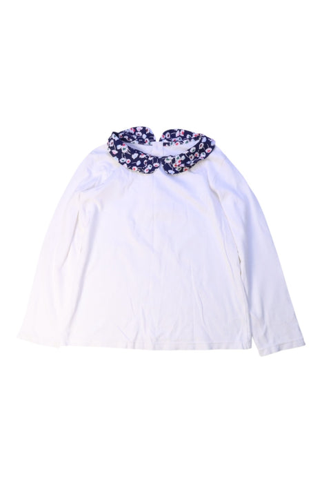 A White Long Sleeve Tops from Jacadi in size 6T for girl. (Front View)