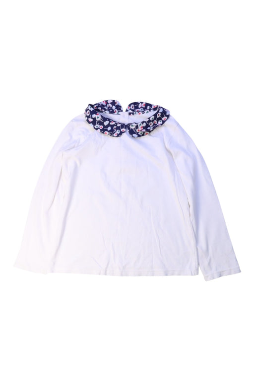 A White Long Sleeve Tops from Jacadi in size 6T for girl. (Front View)