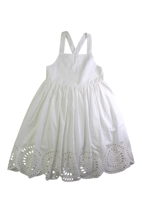 A White Sleeveless Dresses from Seed in size 6T for girl. (Front View)