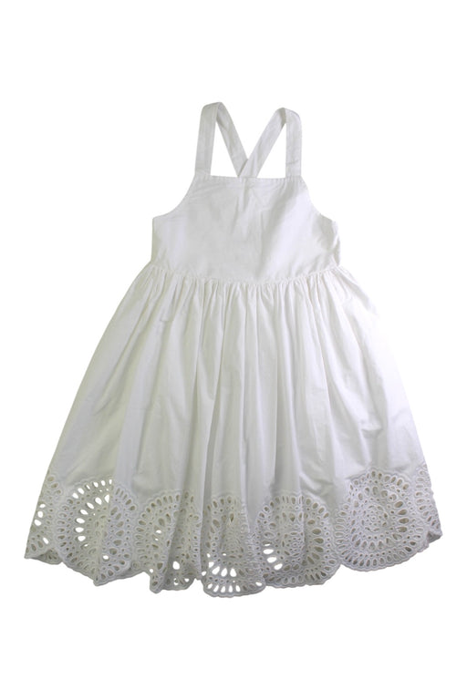 A White Sleeveless Dresses from Seed in size 6T for girl. (Front View)