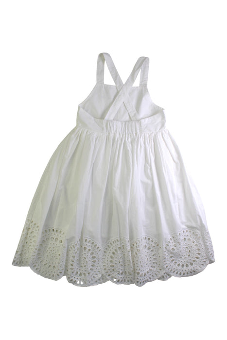 A White Sleeveless Dresses from Seed in size 6T for girl. (Back View)