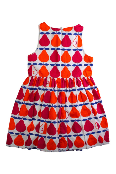 A Orange Sleeveless Dresses from Jacadi in size 4T for girl. (Back View)