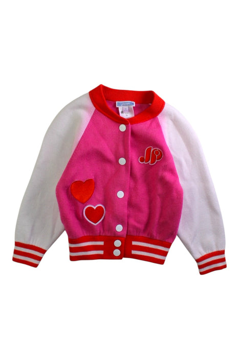 A Pink Buttoned Sweatshirts from Jacadi in size 4T for girl. (Front View)