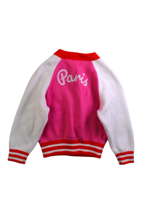 A Pink Buttoned Sweatshirts from Jacadi in size 4T for girl. (Back View)