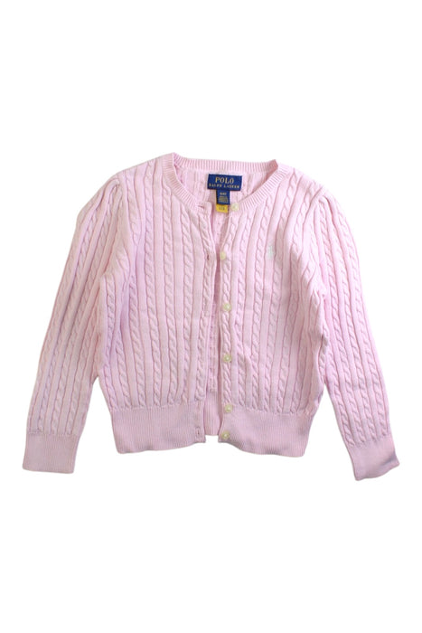 A Pink Cardigans from Polo Ralph Lauren in size 4T for girl. (Front View)