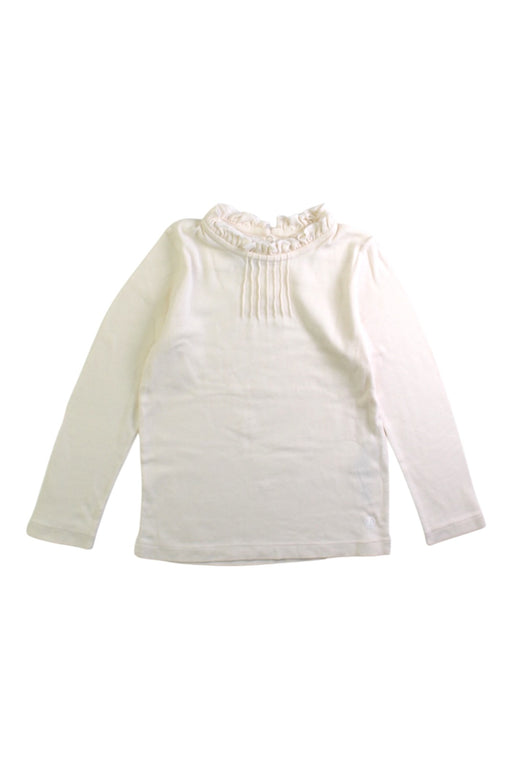 A White Long Sleeve Tops from Petit Bateau in size 4T for girl. (Front View)