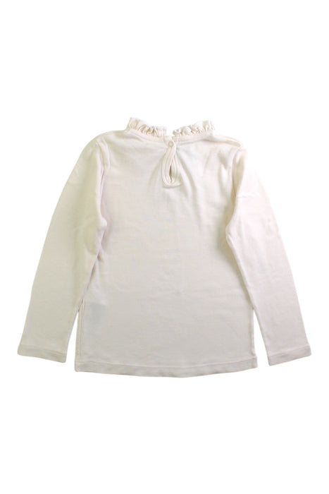 A White Long Sleeve Tops from Petit Bateau in size 4T for girl. (Back View)