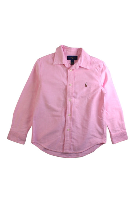 A Pink Long Sleeve Shirts from Ralph Lauren in size 6T for boy. (Front View)