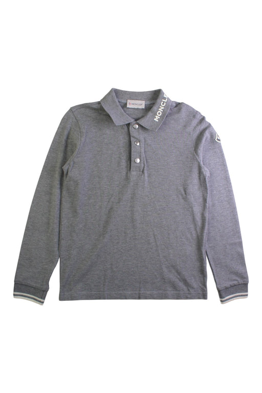 A Grey Long Sleeve Polos from Moncler in size 10Y for boy. (Front View)