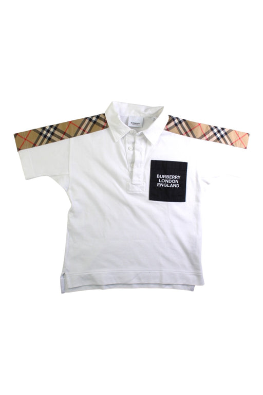 A White Short Sleeve Polos from Burberry in size 8Y for boy. (Front View)
