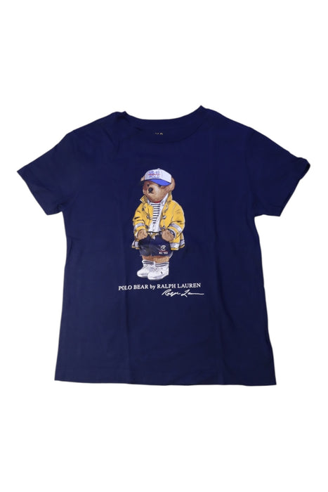 A Navy Short Sleeve T Shirts from Polo Ralph Lauren in size 7Y for boy. (Front View)