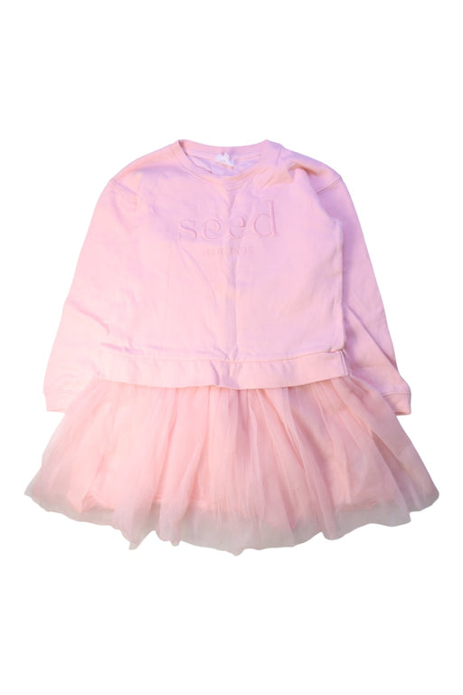 A Pink Long Sleeve Dresses from Seed in size 9Y for girl. (Front View)