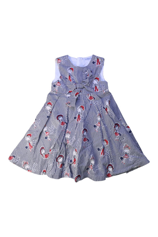 A Blue Sleeveless Dresses from Mayoral in size 6T for girl. (Front View)