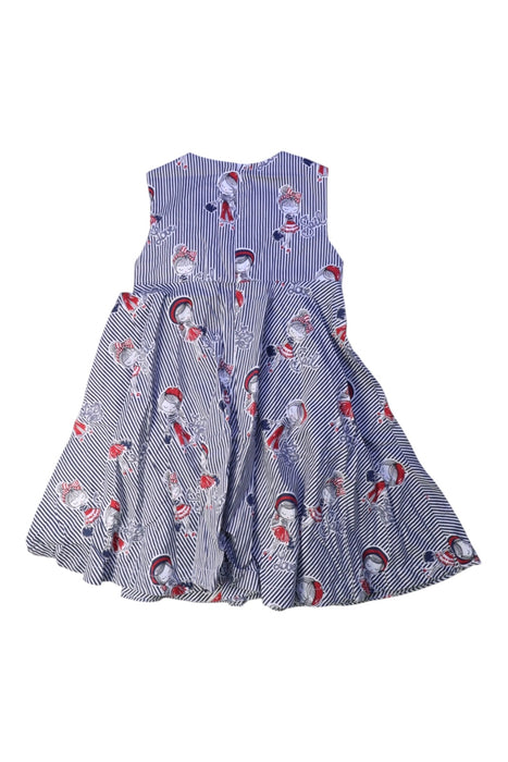A Blue Sleeveless Dresses from Mayoral in size 6T for girl. (Back View)