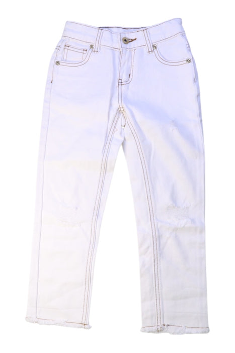 A White Jeans from Seed in size 6T for girl. (Front View)