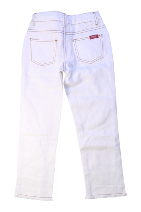 A White Jeans from Seed in size 6T for girl. (Back View)