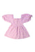 A Pink Short Sleeve Dresses from Seed in size 4T for girl. (Front View)