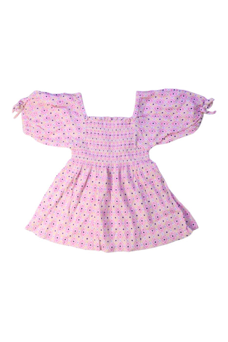 A Pink Short Sleeve Dresses from Seed in size 4T for girl. (Back View)