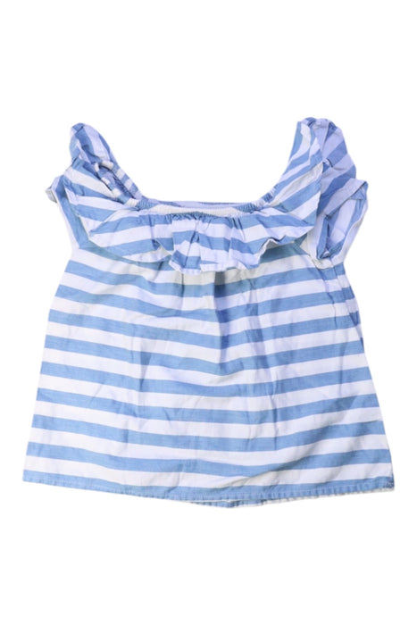 A Blue Sleeveless Tops from Seed in size 4T for girl. (Back View)