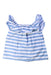 A Blue Sleeveless Tops from Seed in size 4T for girl. (Back View)
