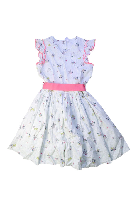 A White Sleeveless Dresses from Petit Bateau in size 8Y for girl. (Front View)