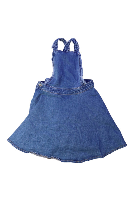 A Blue Overall Dresses from Seed in size 5T for girl. (Front View)