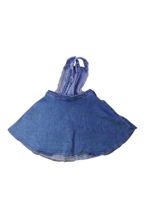 A Blue Overall Dresses from Seed in size 5T for girl. (Back View)
