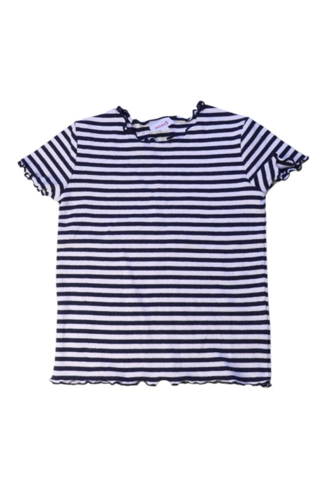 A Navy Short Sleeve Tops from Seed in size 5T for girl. (Front View)