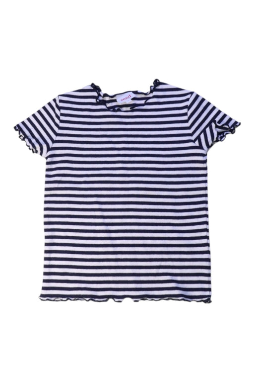 A Navy Short Sleeve Tops from Seed in size 5T for girl. (Front View)