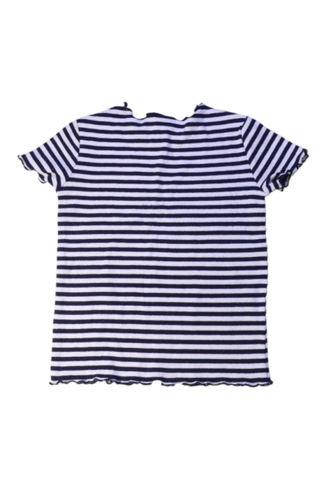 A Navy Short Sleeve Tops from Seed in size 5T for girl. (Back View)