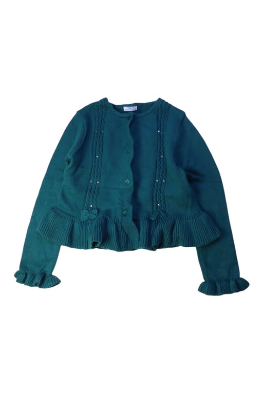 A Green Cardigans from Mayoral in size 8Y for girl. (Front View)