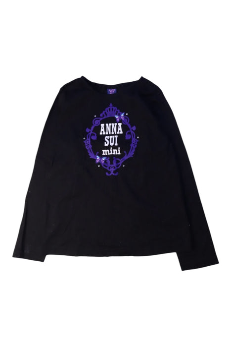 A Black Long Sleeve T Shirts from Anna Sui in size 9Y for girl. (Front View)