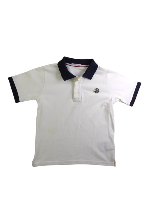 A White Short Sleeve Polos from Moncler in size 8Y for boy. (Front View)