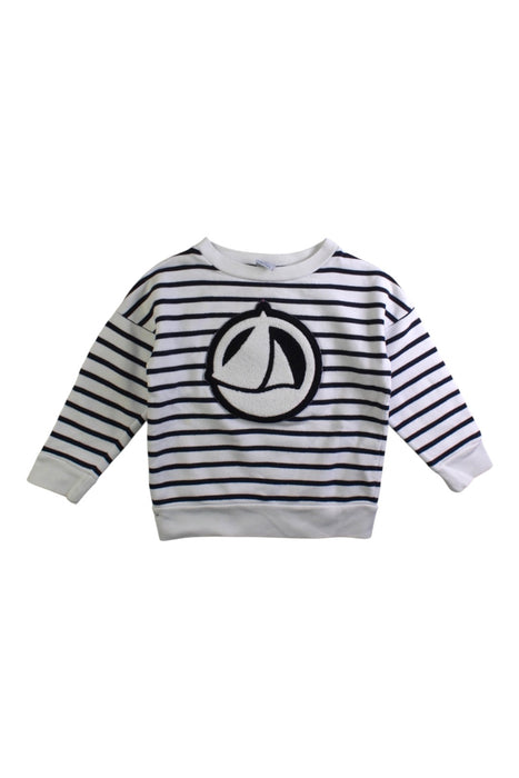 A Navy Crewneck Sweatshirts from Petit Bateau in size 3T for boy. (Front View)
