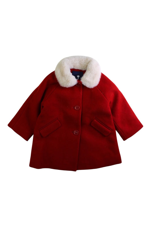 A Red Coats from Jacadi in size 2T for girl. (Front View)