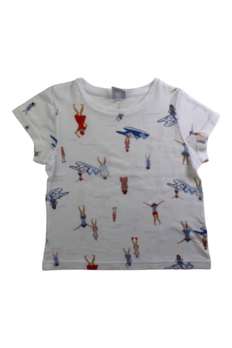 A White Short Sleeve T Shirts from Petit Bateau in size 4T for girl. (Front View)